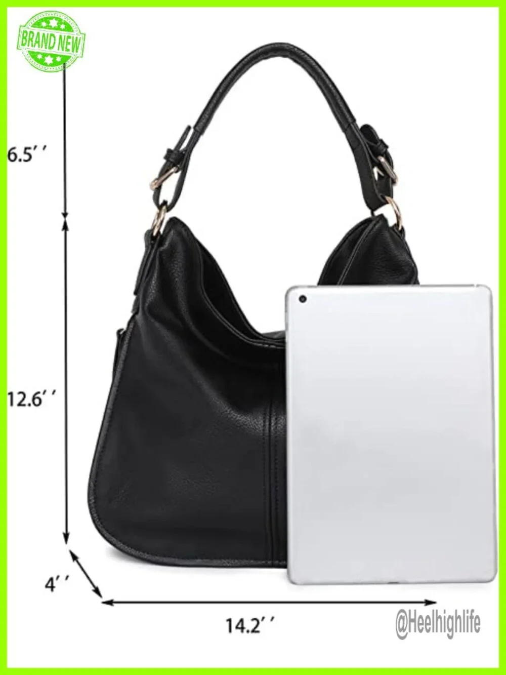 Vegan Leather Hobo Shoulder Bag Crossbody Purse with Zipper Pockets